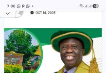 FUOYE Welcomes Back VC, Prof. Abayomi Fasina, After Six-Month Research Leave